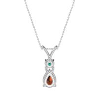 Round and Pear Dangling Necklace