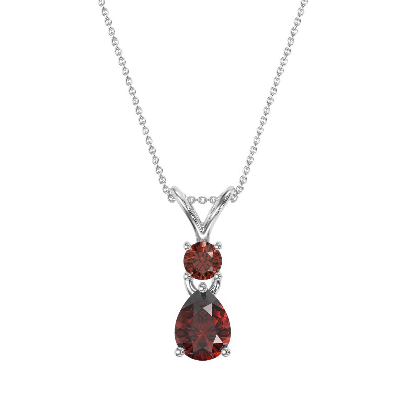 Round and Pear Dangling Necklace