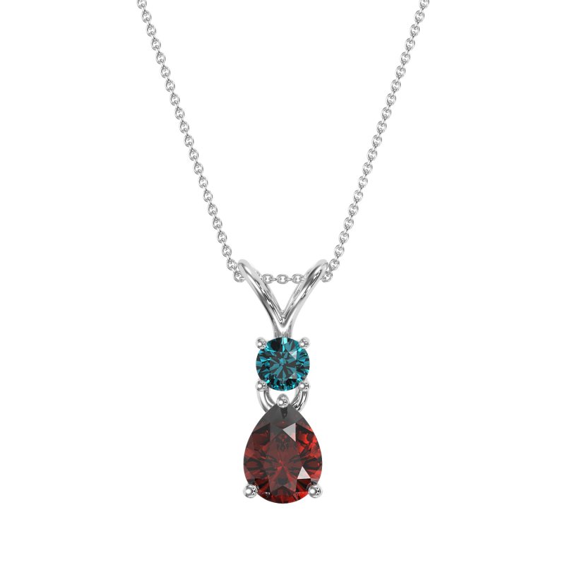 Round and Pear Dangling Necklace