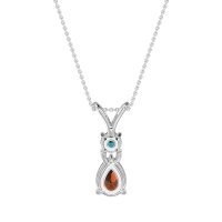 Round and Pear Dangling Necklace