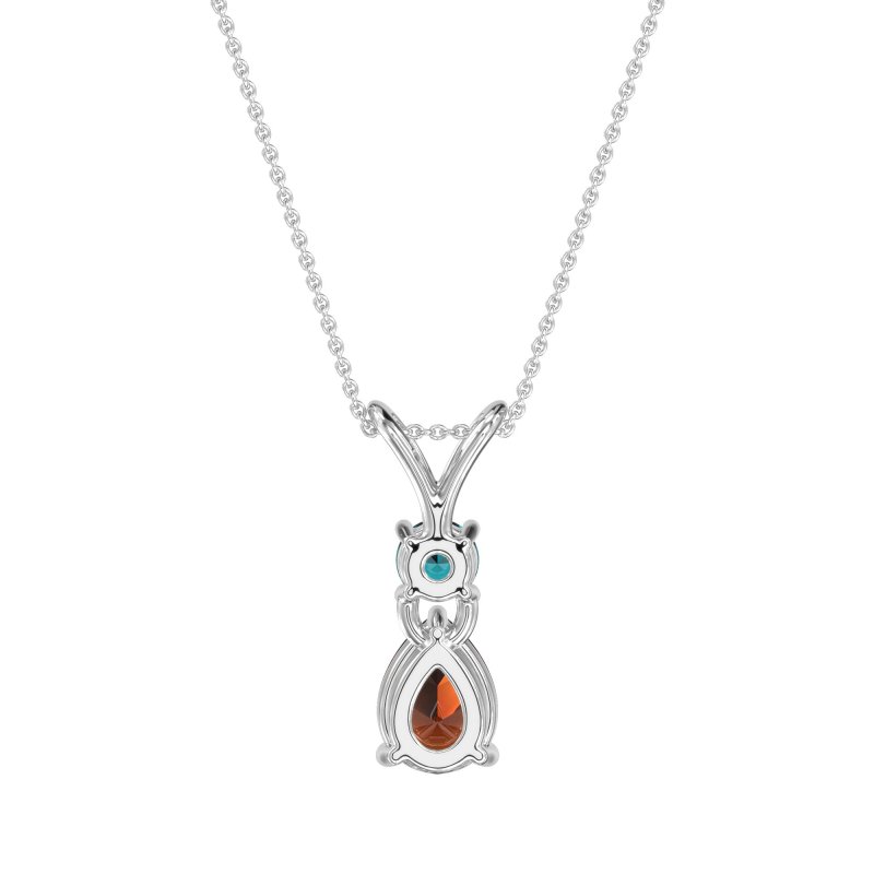 Round and Pear Dangling Necklace