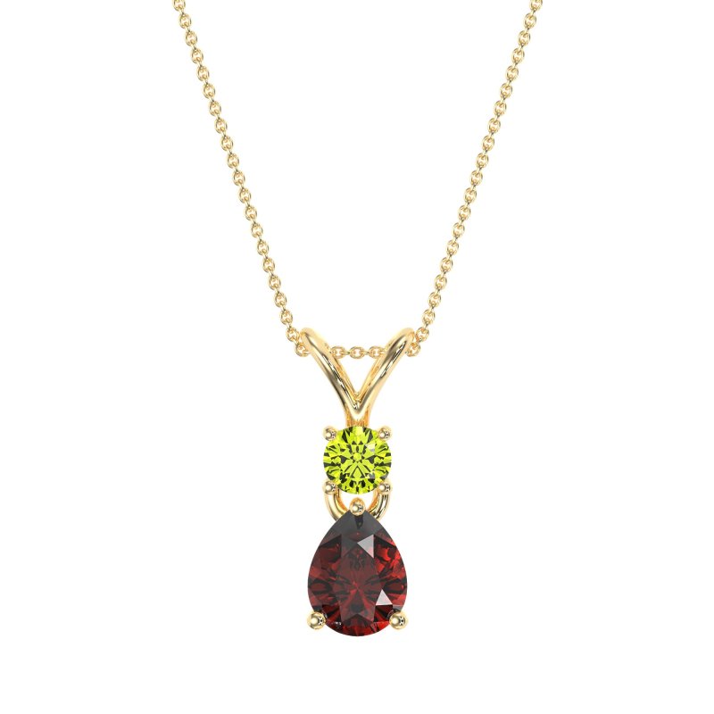 Round and Pear Dangling Necklace