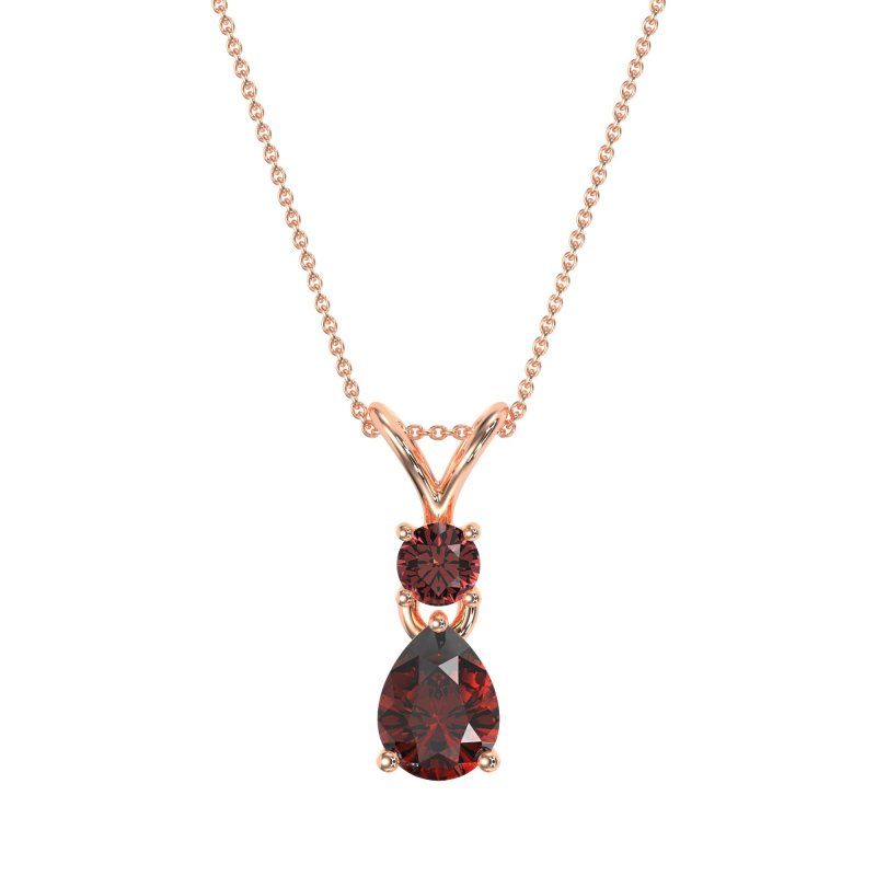 Round and Pear Dangling Necklace