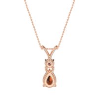 Round and Pear Dangling Necklace