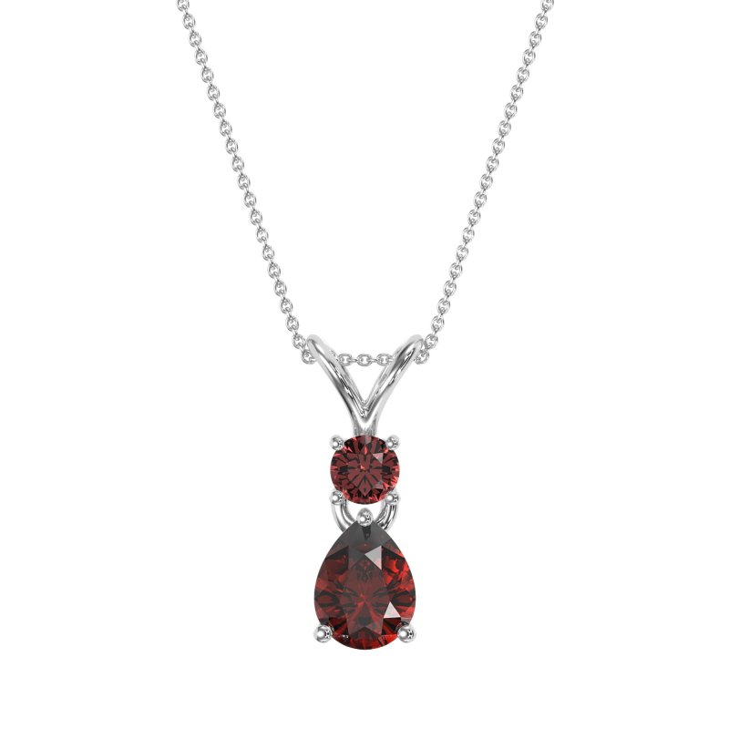 Round and Pear Dangling Necklace
