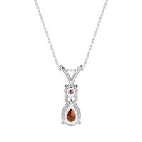 Round and Pear Dangling Necklace