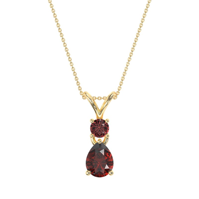 Round and Pear Dangling Necklace