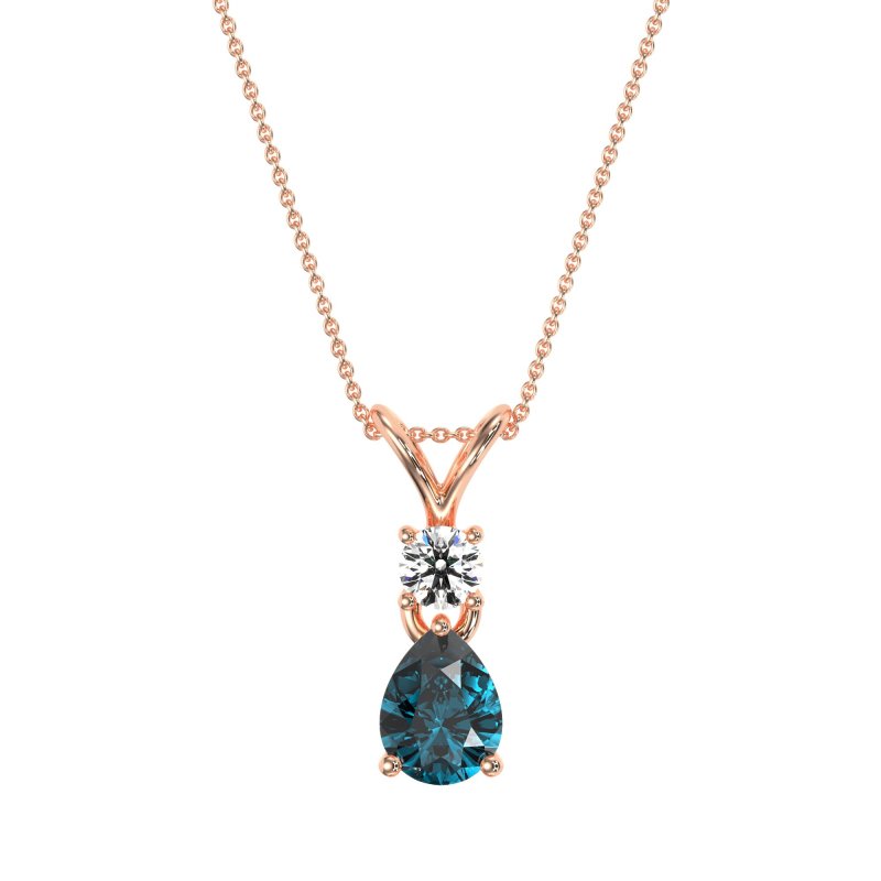 Round and Pear Dangling Necklace