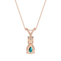 Round and Pear Dangling Necklace
