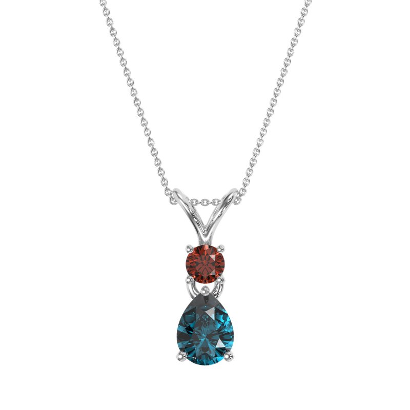 Round and Pear Dangling Necklace