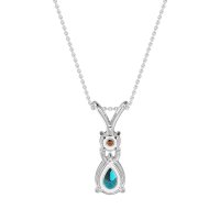 Round and Pear Dangling Necklace