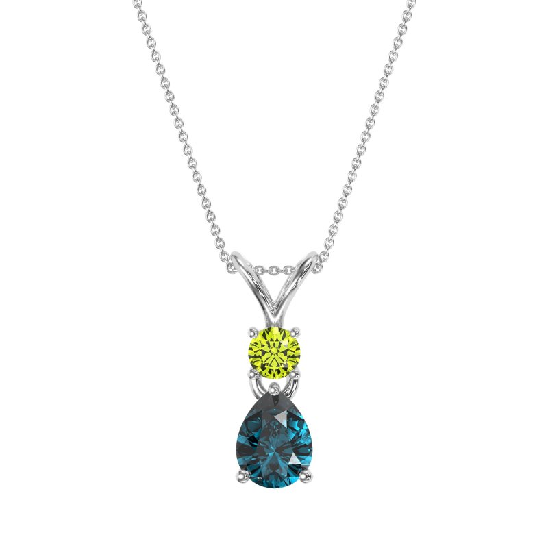 Round and Pear Dangling Necklace