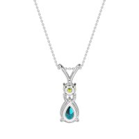 Round and Pear Dangling Necklace