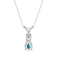 Round and Pear Dangling Necklace