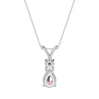 Round and Pear Dangling Necklace