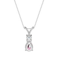 Round and Pear Dangling Necklace