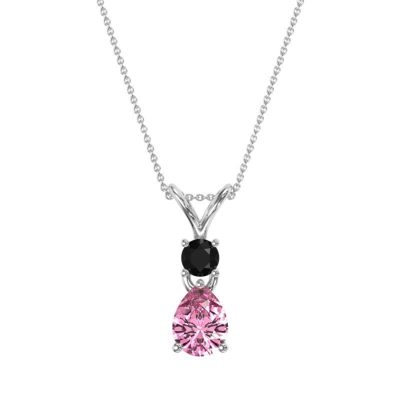 Round and Pear Dangling Necklace