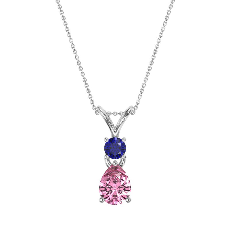 Round and Pear Dangling Necklace