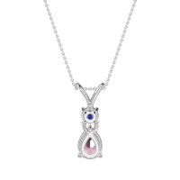 Round and Pear Dangling Necklace