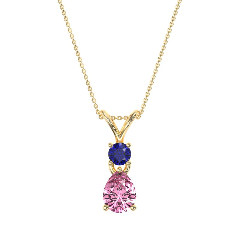 Round and Pear Dangling Necklace