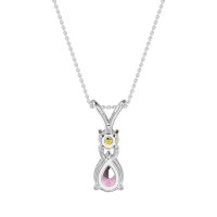 Round and Pear Dangling Necklace