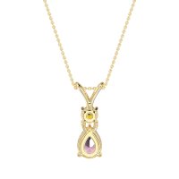 Round and Pear Dangling Necklace