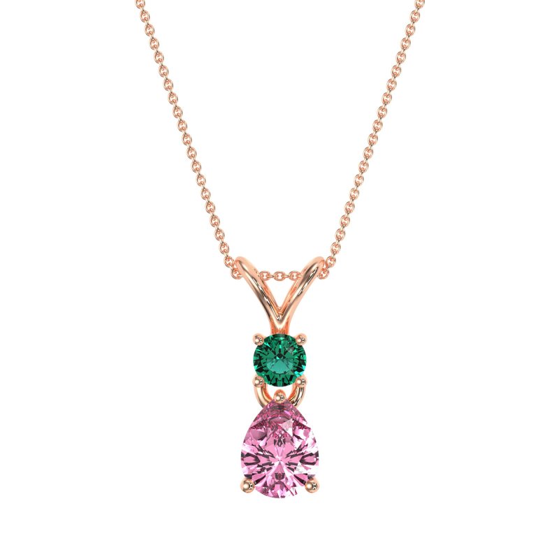 Round and Pear Dangling Necklace