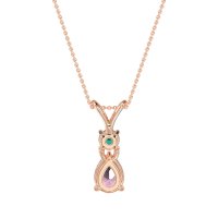 Round and Pear Dangling Necklace