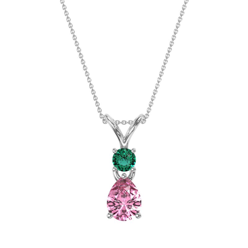 Round and Pear Dangling Necklace