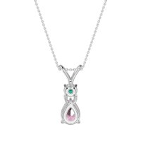 Round and Pear Dangling Necklace