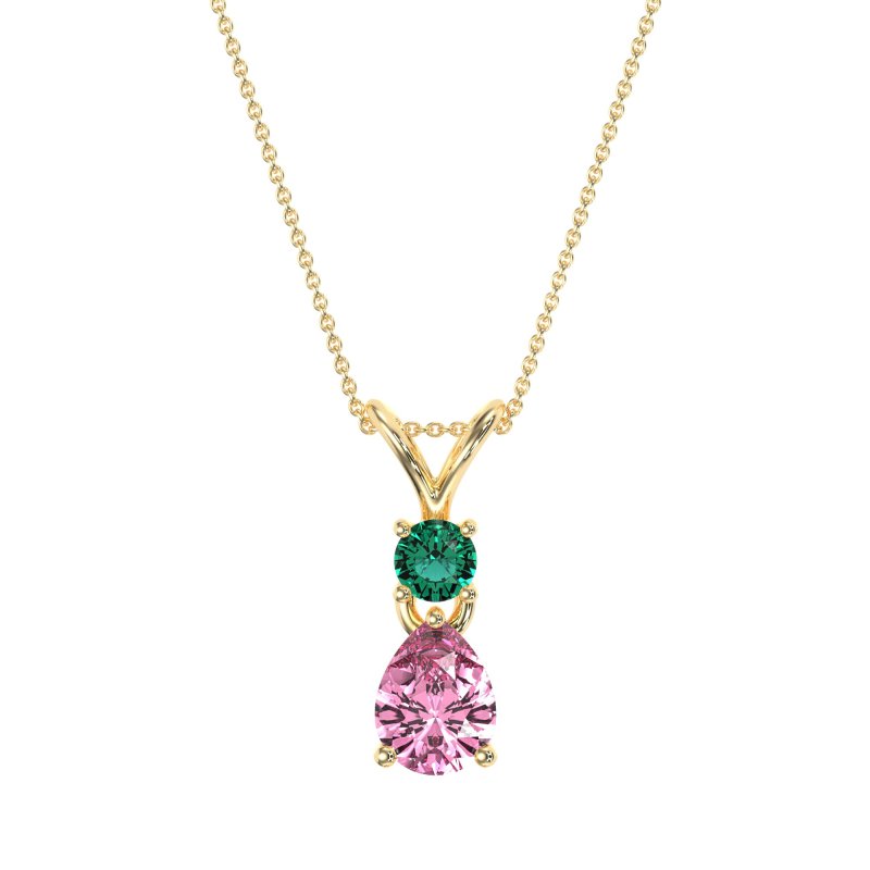 Round and Pear Dangling Necklace