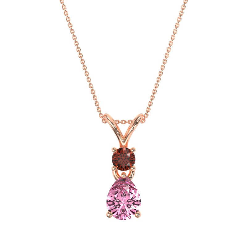 Round and Pear Dangling Necklace