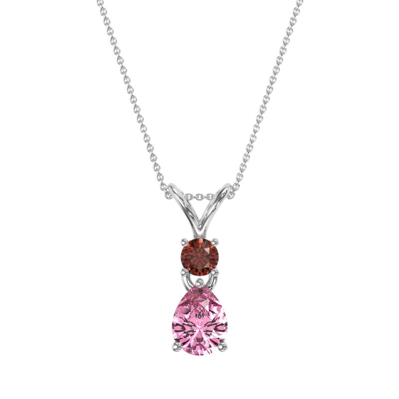 Round and Pear Dangling Necklace
