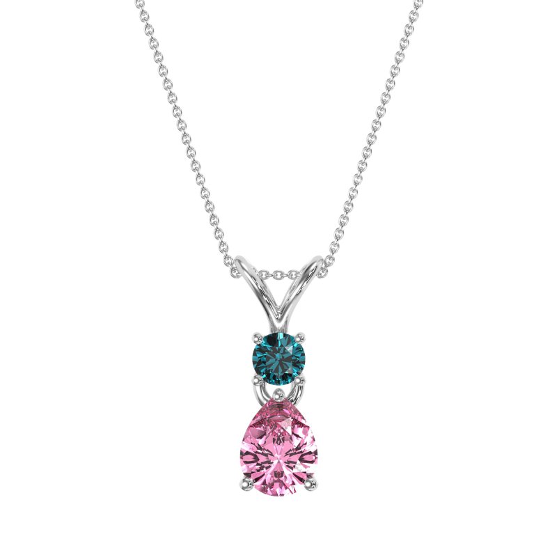 Round and Pear Dangling Necklace