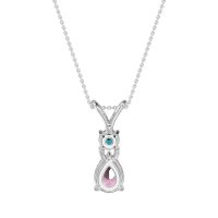 Round and Pear Dangling Necklace