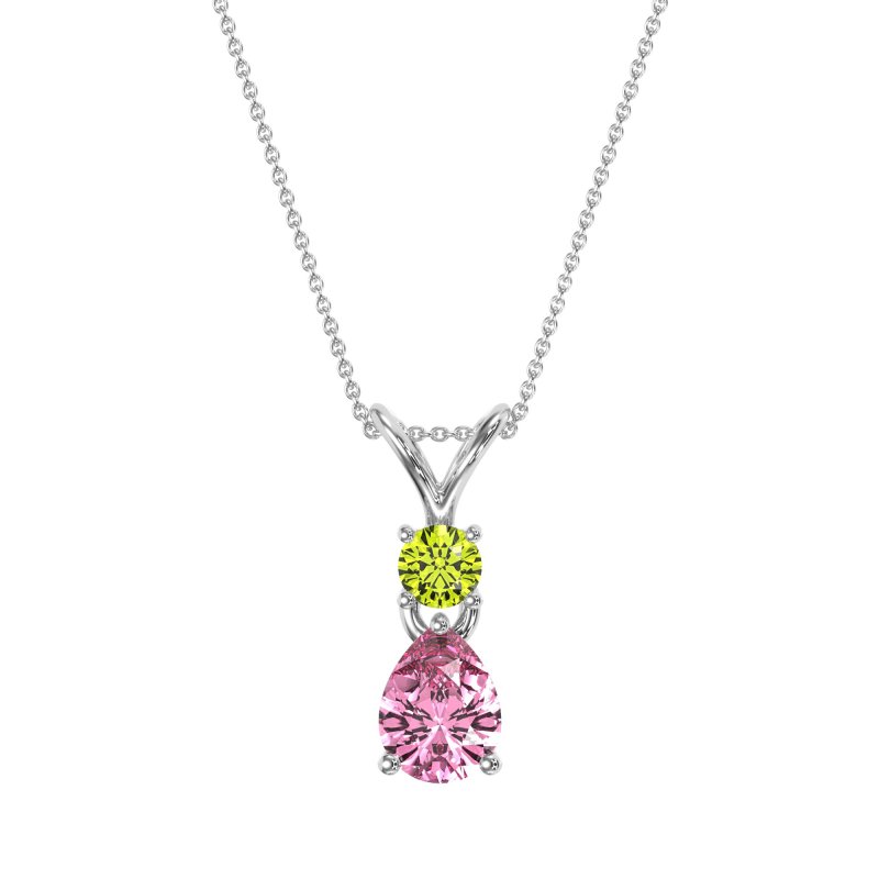 Round and Pear Dangling Necklace