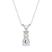 Round and Pear Dangling Necklace