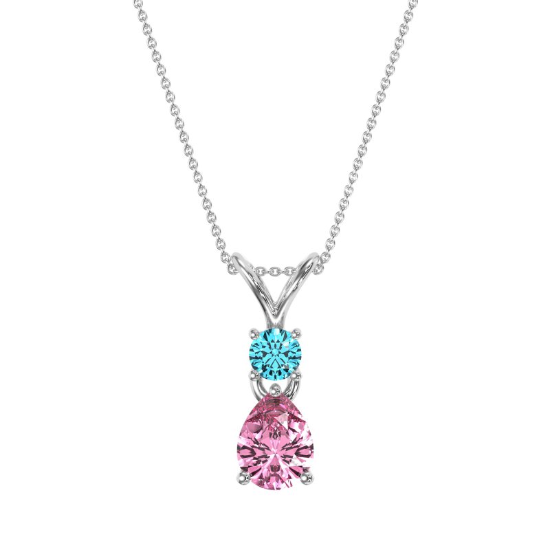 Round and Pear Dangling Necklace