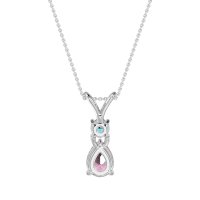 Round and Pear Dangling Necklace