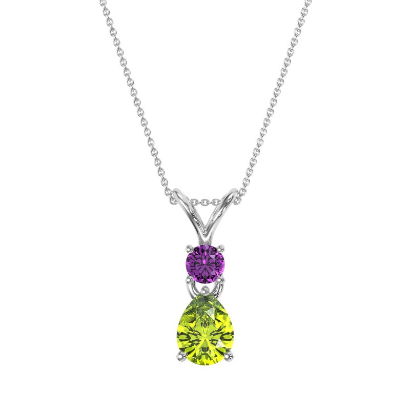 Round and Pear Dangling Necklace