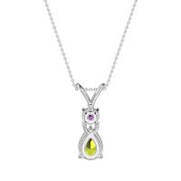 Round and Pear Dangling Necklace