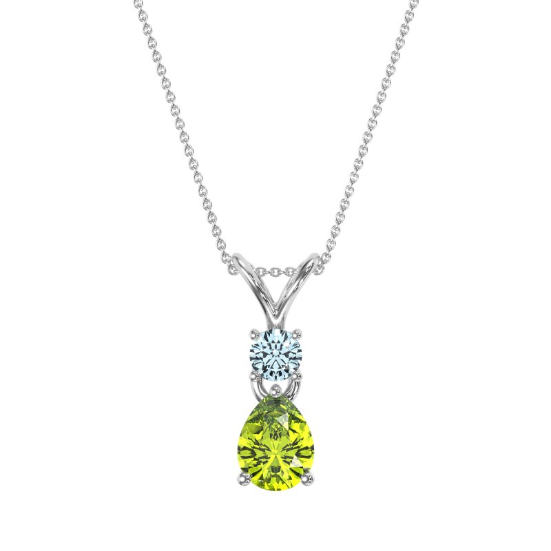 Round and Pear Dangling Necklace