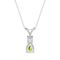 Round and Pear Dangling Necklace