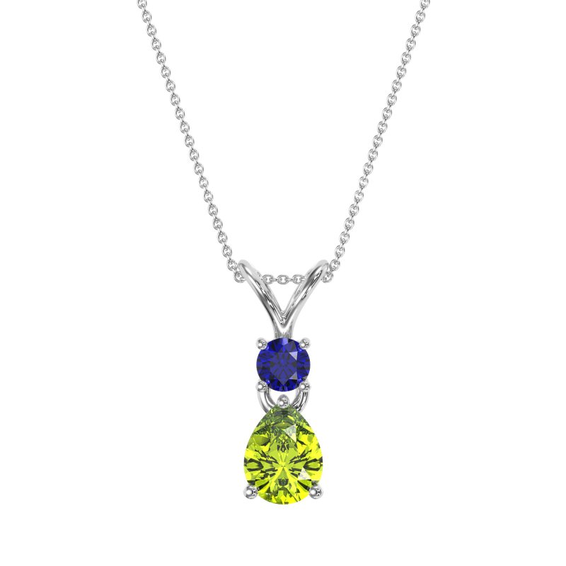 Round and Pear Dangling Necklace