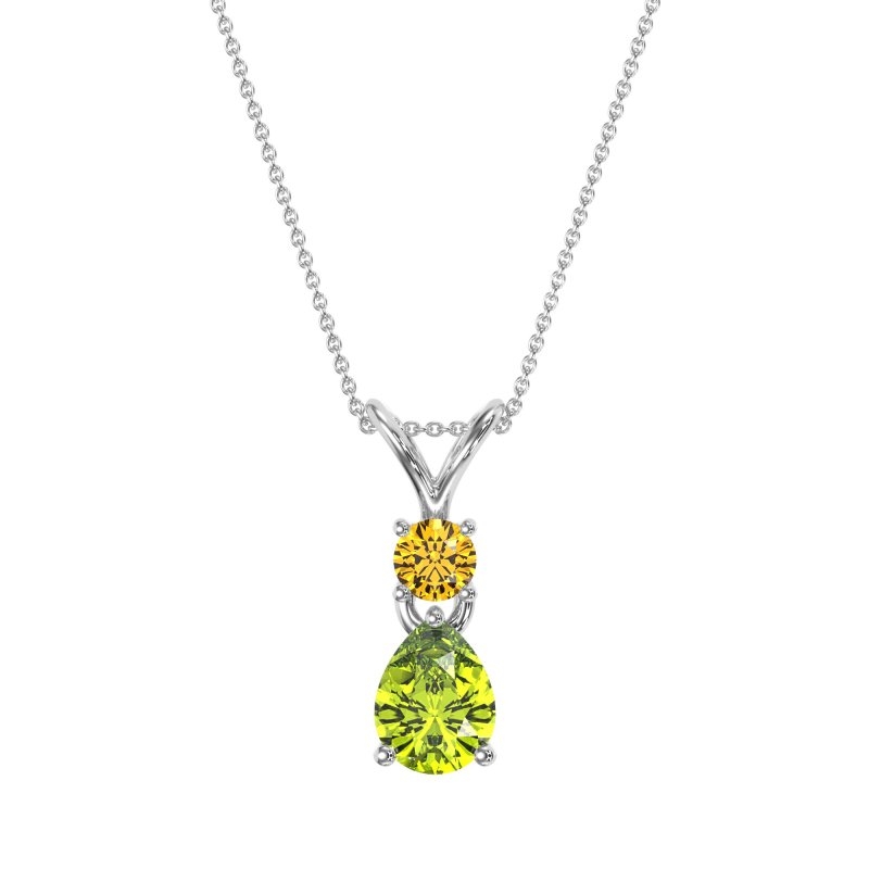 Round and Pear Dangling Necklace