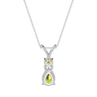 Round and Pear Dangling Necklace