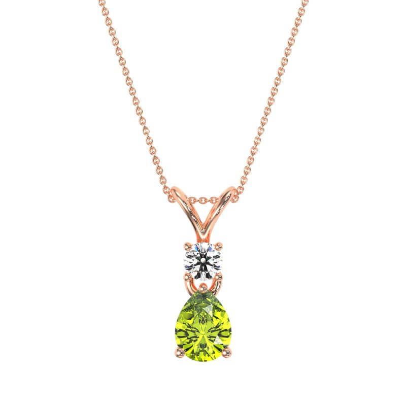 Round and Pear Dangling Necklace