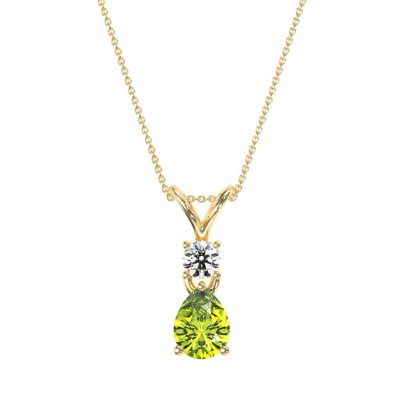 Round and Pear Dangling Necklace