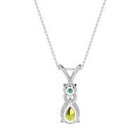 Round and Pear Dangling Necklace