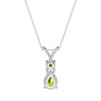 Round and Pear Dangling Necklace